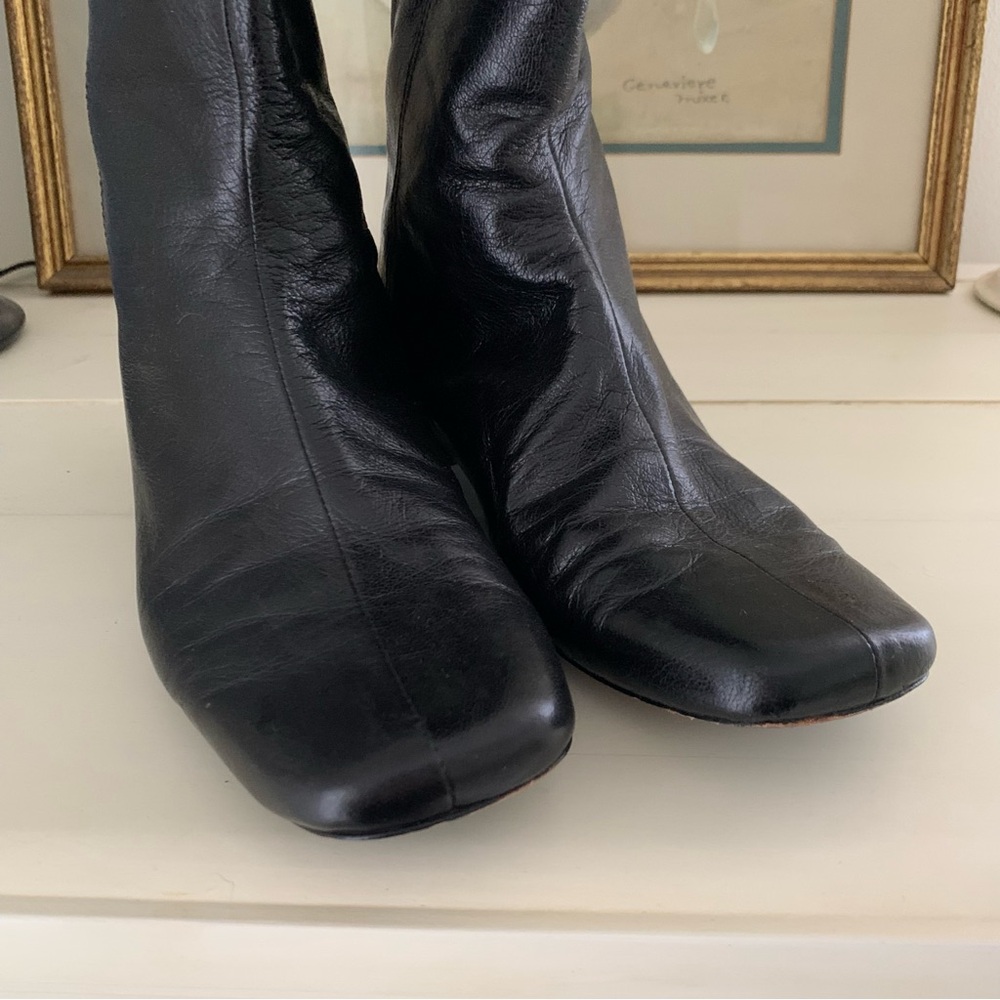 Coach Fionna Black Zipper Square Toe Riding Boots - Picture 4 of 6
